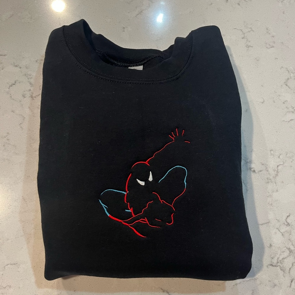 Embroidered Spiderman Graphic Crewneck